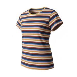 LOFT Women’s Small Multicolor Striped Short Sleeve Swing Top Soft Knit Tee
